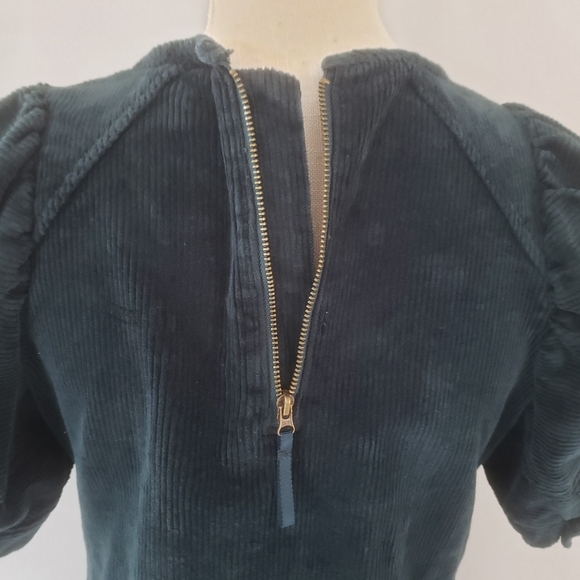 Universal Thread Green Corduroy Puff Sleeve Dress - Picture 10 of 15